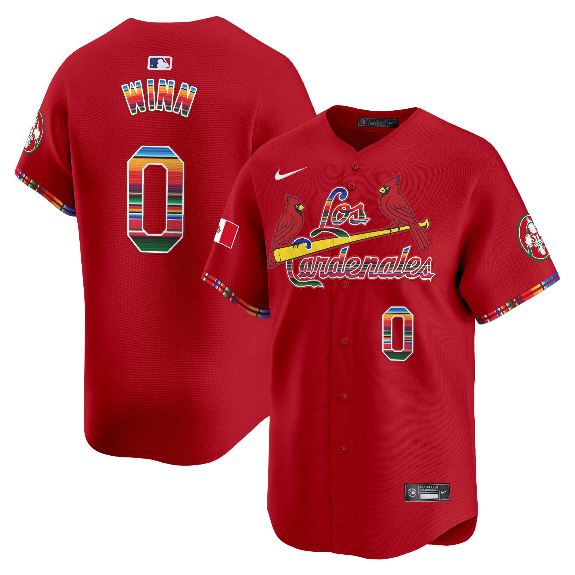 Men's St. Louis Cardinals Fiesta Cardenales Vapor Premier Limited Jersey - All Stitched - Red, Masyn Winn