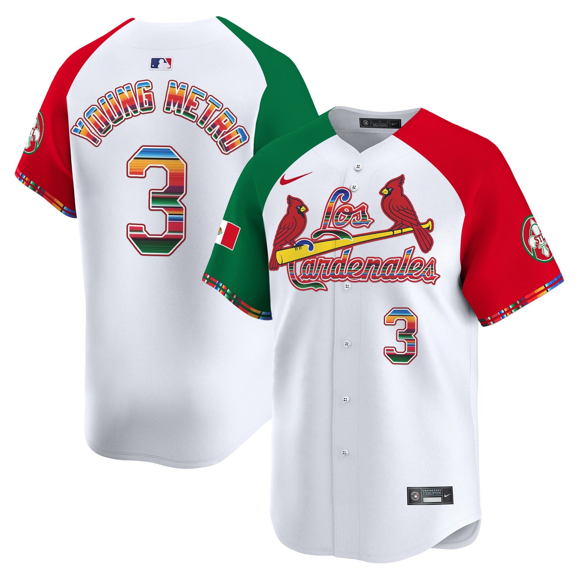 Men's St. Louis Cardinals Fiesta Cardenales Vapor Premier Limited Jersey - All Stitched - Alternate, Metro Boomin