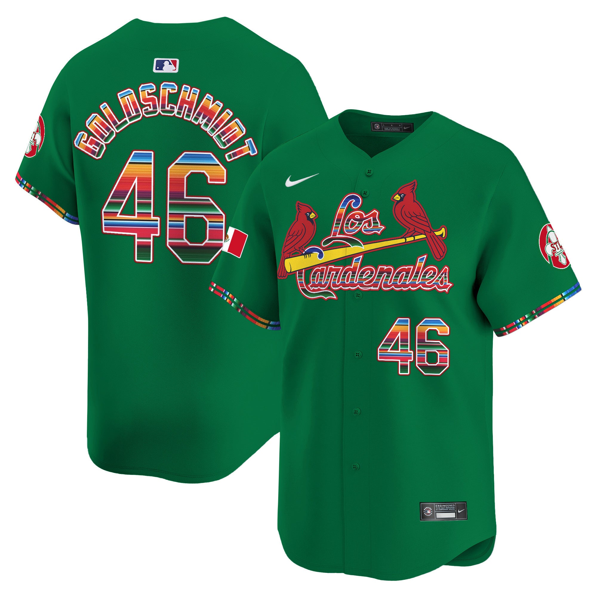 Men's St. Louis Cardinals Fiesta Cardenales Vapor Premier Limited Jersey - All Stitched - Green, Paul Goldschmidt