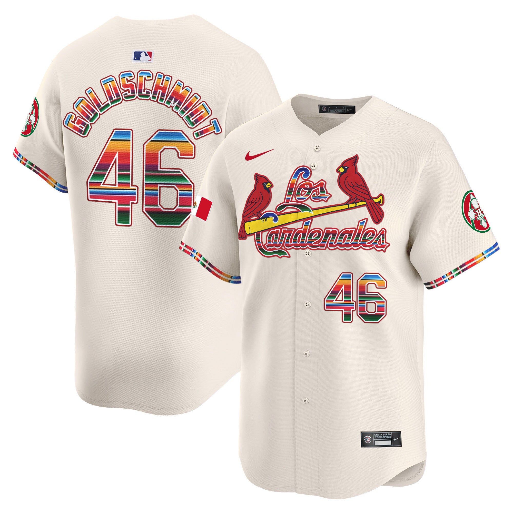 Men's St. Louis Cardinals Fiesta Cardenales Vapor Premier Limited Jersey - All Stitched - Cream, Paul Goldschmidt