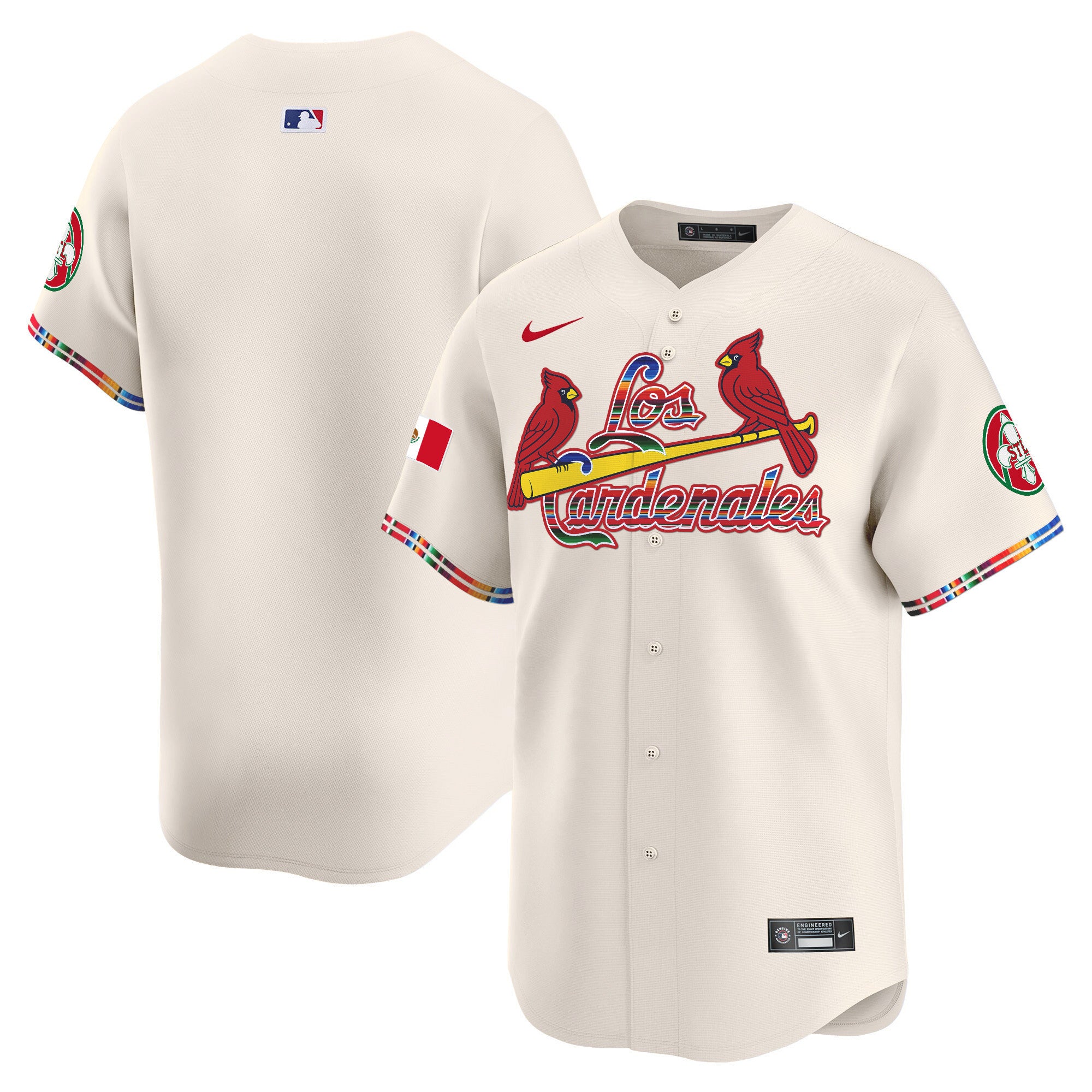 Men's St. Louis Cardinals Fiesta Cardenales Vapor Premier Limited Jersey - All Stitched - Cream, Team