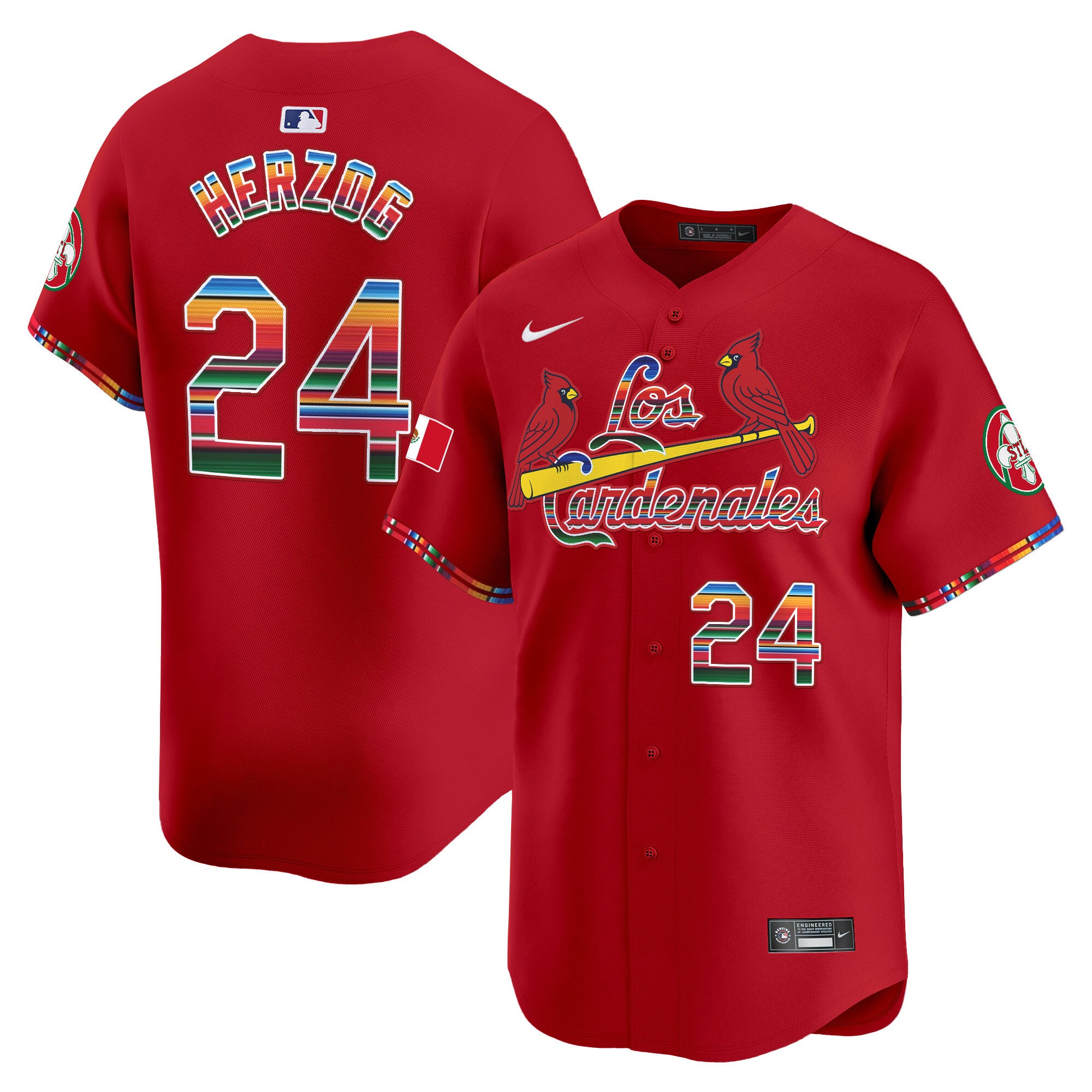 Men's St. Louis Cardinals Fiesta Cardenales Vapor Premier Limited Jersey - All Stitched - Red, Whitey Herzog