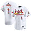 Men's St. Louis Cardinals Fiesta Cardenales Vapor Premier Limited Jersey - All Stitched - White, Ozzie Smith