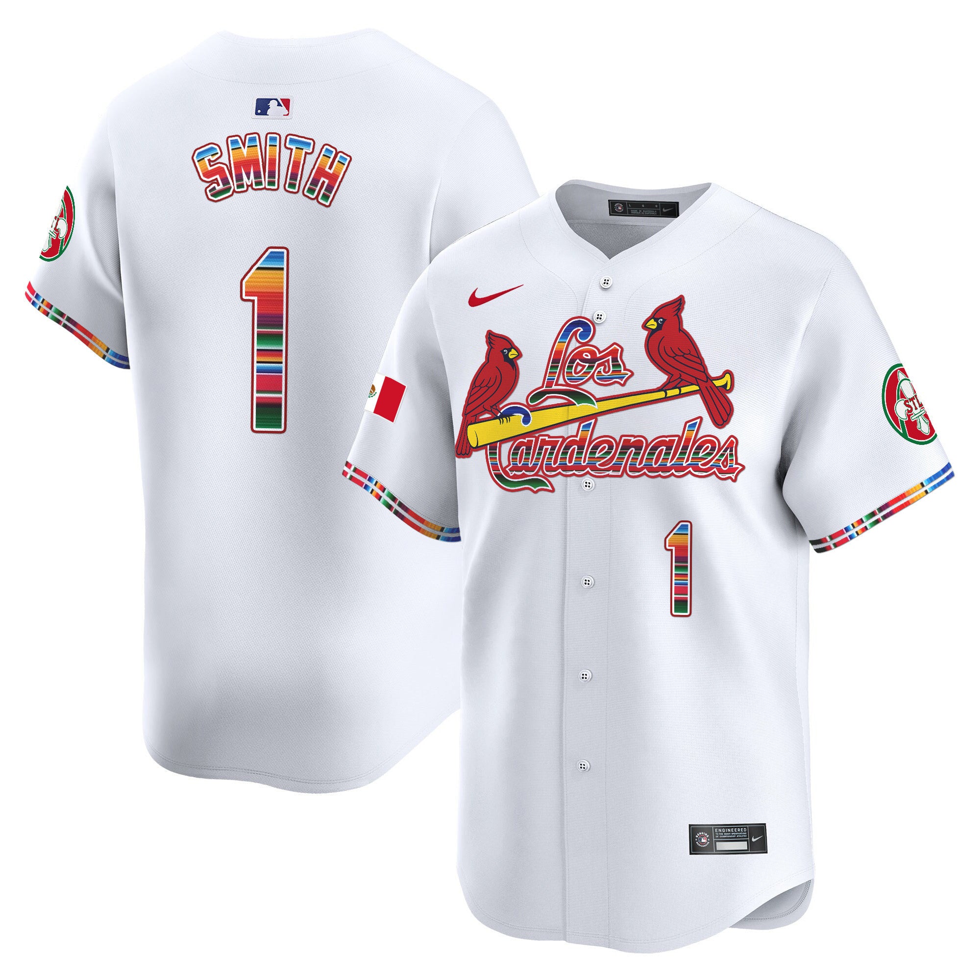 Men's St. Louis Cardinals Fiesta Cardenales Vapor Premier Limited Jersey - All Stitched - White, Ozzie Smith