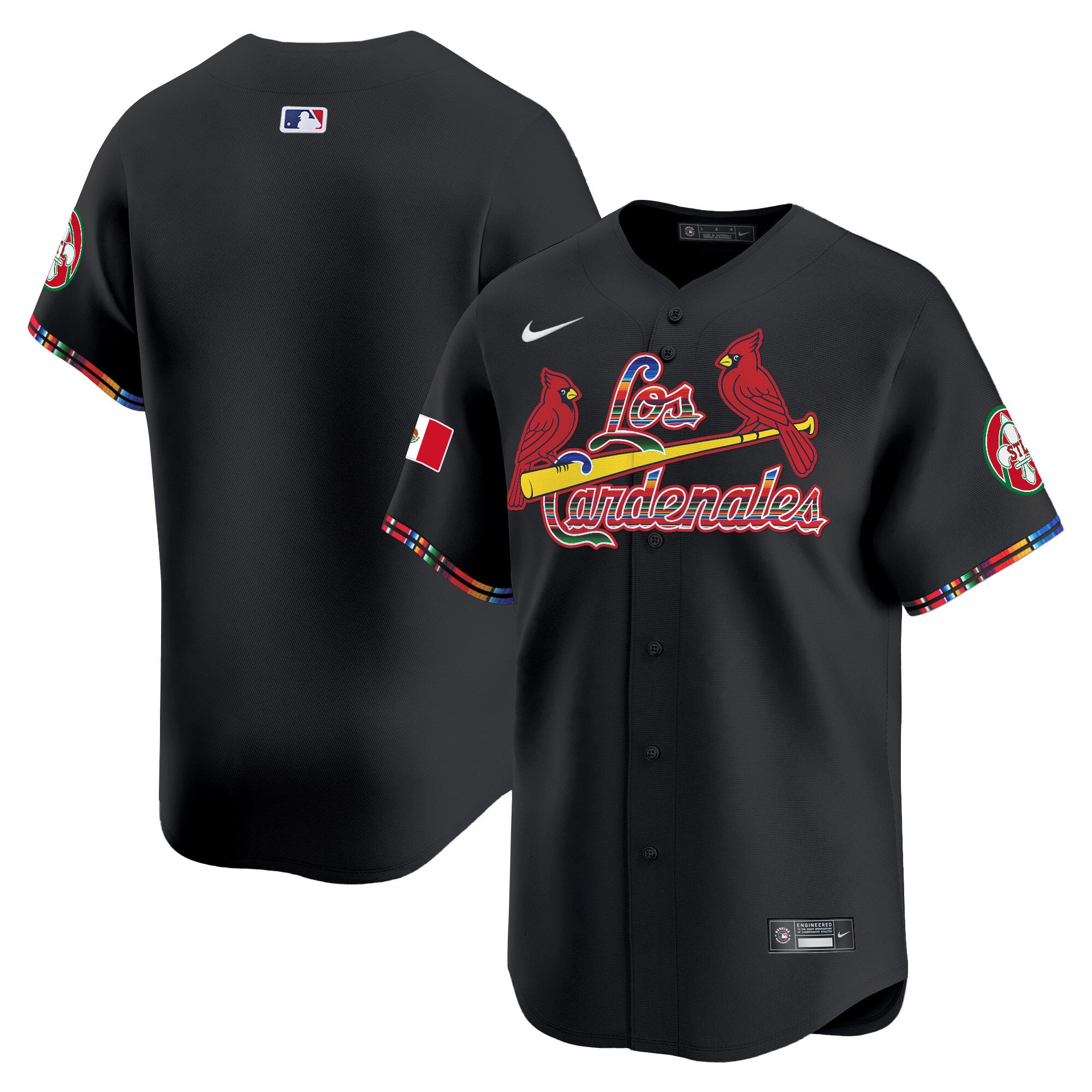 Men's St. Louis Cardinals Fiesta Cardenales Vapor Premier Limited Jersey - All Stitched - Black, Team