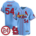 Men's St. Louis Cardinals Memorial Vapor Premier Limited Jersey - All Stitched - Blue, Sonny Gray
