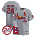 Men's St. Louis Cardinals Memorial Vapor Premier Limited Jersey - All Stitched - Gray, Whitey Herzog