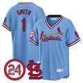 Men's St. Louis Cardinals Memorial Vapor Premier Limited Jersey - All Stitched - Throwback Blue, Ozzie Smith