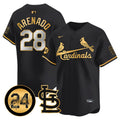 Men's St. Louis Cardinals Memorial Vapor Premier Limited Jersey - All Stitched - Black Gold, Nolan Arenado