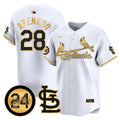 Men's St. Louis Cardinals Memorial Vapor Premier Limited Jersey - All Stitched - White Gold, Nolan Arenado