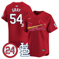 Men's St. Louis Cardinals Memorial Vapor Premier Limited Jersey - All Stitched - Red, Sonny Gray