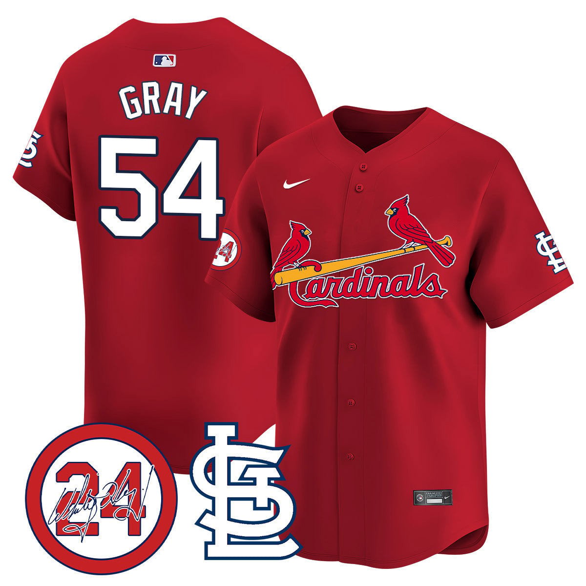 Men's St. Louis Cardinals Memorial Vapor Premier Limited Jersey - All Stitched - Red, Sonny Gray