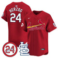 Men's St. Louis Cardinals Memorial Vapor Premier Limited Jersey - All Stitched - Red, Whitey Herzog