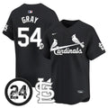 Men's St. Louis Cardinals Memorial Vapor Premier Limited Jersey - All Stitched - Black, Sonny Gray