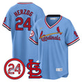 Men's St. Louis Cardinals Memorial Vapor Premier Limited Jersey - All Stitched - Throwback Blue, Whitey Herzog