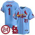 Men's St. Louis Cardinals Memorial Vapor Premier Limited Jersey - All Stitched - Blue, Ozzie Smith