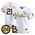 Men's St. Louis Cardinals Memorial Vapor Premier Limited Jersey - All Stitched - White Gold, Lars Nootbaar