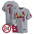 Men's St. Louis Cardinals Memorial Vapor Premier Limited Jersey - All Stitched - Gray, Ozzie Smith