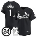 Men's St. Louis Cardinals Memorial Vapor Premier Limited Jersey - All Stitched - Black, Ozzie Smith