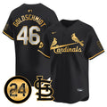 Men's St. Louis Cardinals Memorial Vapor Premier Limited Jersey - All Stitched - Black Gold, Paul Goldschmidt