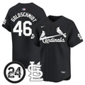 Men's St. Louis Cardinals Memorial Vapor Premier Limited Jersey - All Stitched - Black, Paul Goldschmidt