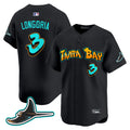 Men's Tampa Bay Rays 'Graffiti Gulfside Edition' Vapor Premier Limited Jersey - All Stitched - Black, Evan Longoria