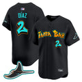 Men's Tampa Bay Rays 'Graffiti Gulfside Edition' Vapor Premier Limited Jersey - All Stitched - Black, Yandy Díaz