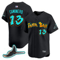 Men's Tampa Bay Rays 'Graffiti Gulfside Edition' Vapor Premier Limited Jersey - All Stitched - Black, Junior Caminero
