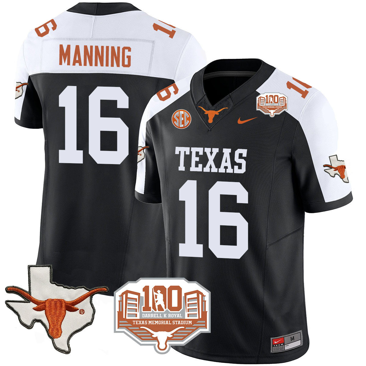 Men's Texas Longhorns 2024 Vapor Limited Jersey - 100 years of Darrell K Royal - All Stitched