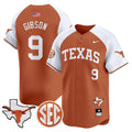 Men's Texas Longhorns 2024 Vapor Premier Baseball Jersey - All Stitched - Orange Alternate, Jerrick Gibson