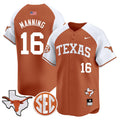 Men's Texas Longhorns 2024 Vapor Premier Baseball Jersey - All Stitched - Orange Alternate, Arch Manning