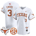 Men's Texas Longhorns 2024 Vapor Premier Baseball Jersey - All Stitched - White, Quinn Ewers