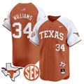 Men's Texas Longhorns 2024 Vapor Premier Baseball Jersey - All Stitched - Orange Alternate, Ricky Williams