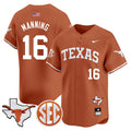 Men's Texas Longhorns 2024 Vapor Premier Baseball Jersey - All Stitched - Texas Orange, Arch Manning