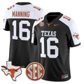 Men's Texas Longhorns 2025 State Map & SEC Patch Vapor Limited Jersey - All Stitched