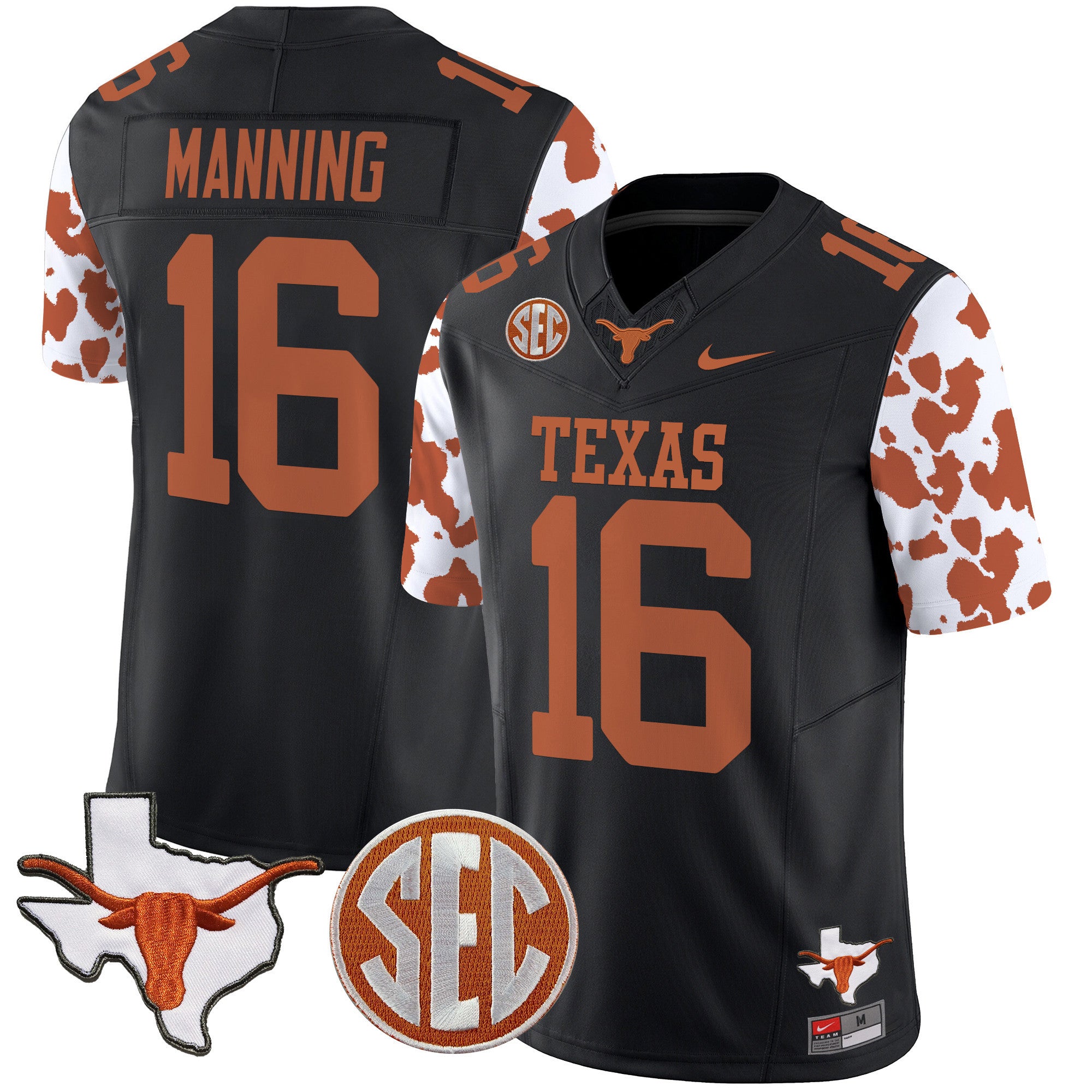 Men's Texas Longhorns Cow Spots Vapor Limited Jersey - All Stitched
