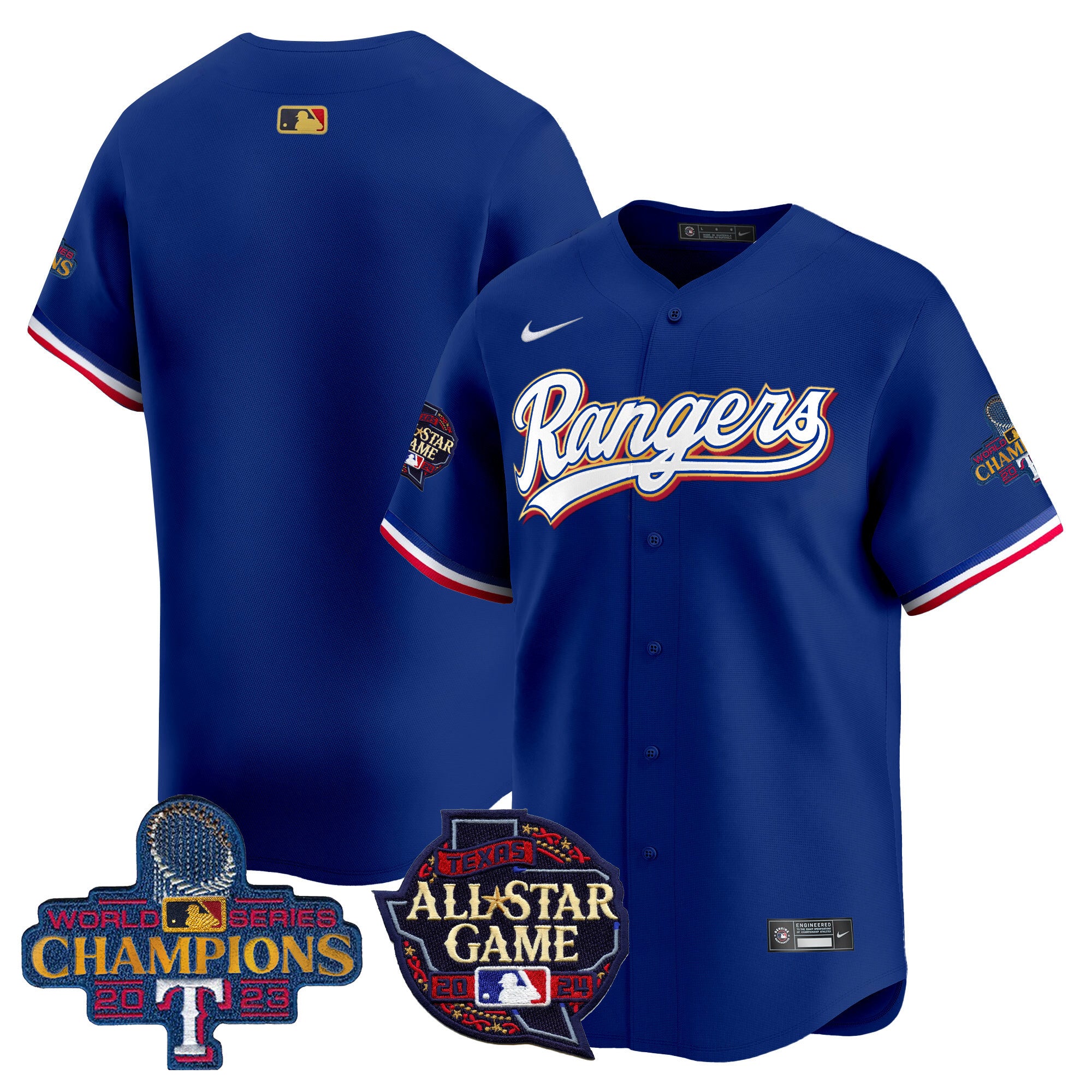 Men's Texas Rangers 2024 All Star Game Patch Vapor Premier Limited Jersey - All Stitched - Royal, Team