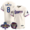 Men's Texas Rangers 2024 All Star Game Patch Vapor Premier Limited Jersey - All Stitched - Cream, Josh Smith