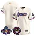 Men's Texas Rangers 2024 All Star Game Patch Vapor Premier Limited Jersey - All Stitched - Cream, Team
