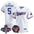 Men's Texas Rangers 2024 All Star Game Patch Vapor Premier Limited Jersey - All Stitched - White, Corey Seager