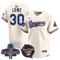 Men's Texas Rangers 2024 All Star Game Patch Vapor Premier Limited Jersey - All Stitched - Cream, Nathaniel Lowe