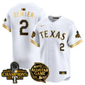 Men's Texas Rangers 2024 All Star Game Patch Vapor Premier Limited Jersey - All Stitched - White Gold, Marcus Semien