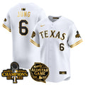Men's Texas Rangers 2024 All Star Game Patch Vapor Premier Limited Jersey - All Stitched - White Gold, Josh Jung