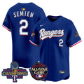 Men's Texas Rangers 2024 All Star Game Patch Vapor Premier Limited Jersey - All Stitched - Royal, Marcus Semien