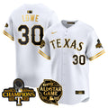 Men's Texas Rangers 2024 All Star Game Patch Vapor Premier Limited Jersey - All Stitched - White Gold, Nathaniel Lowe