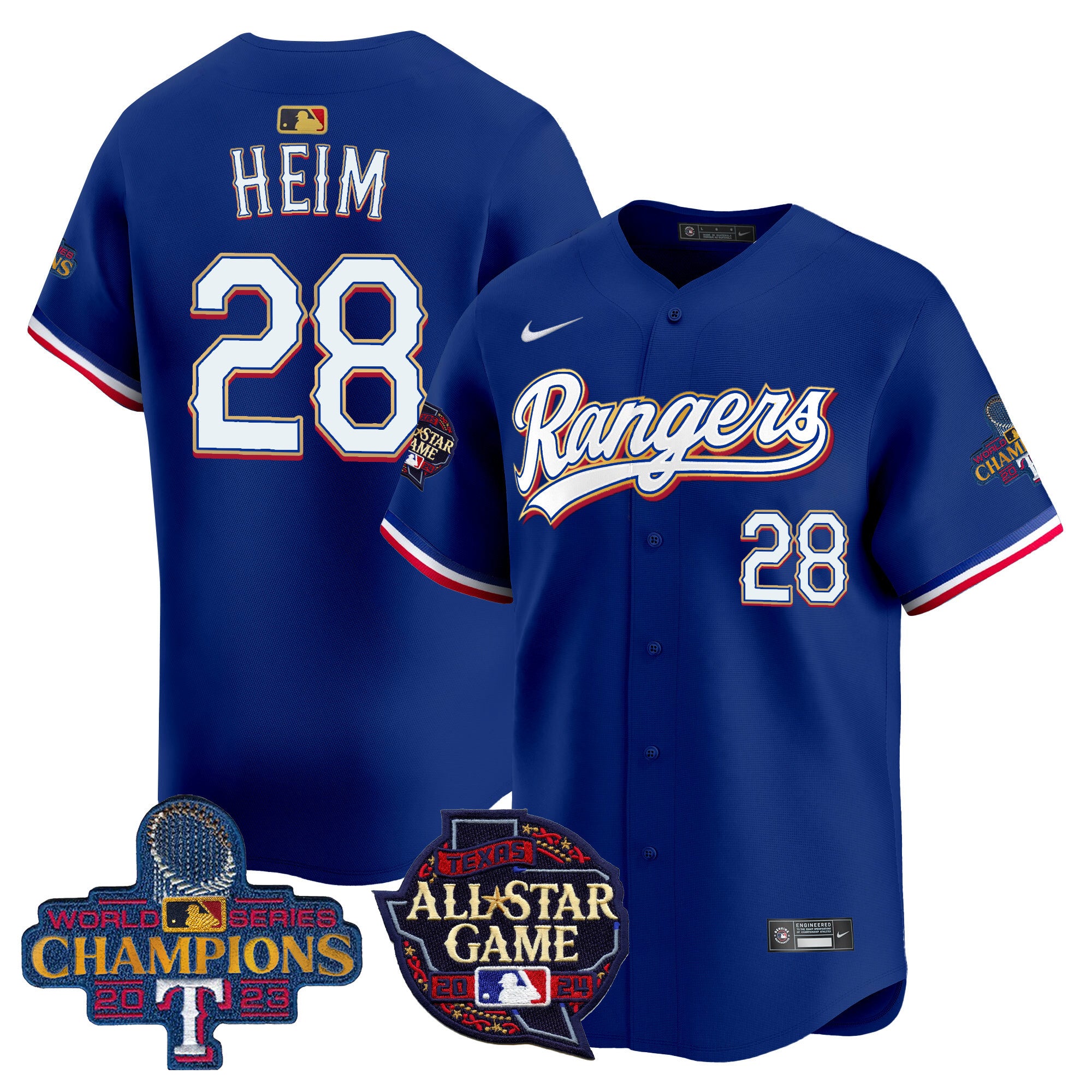 Men's Texas Rangers 2024 All Star Game Patch Vapor Premier Limited Jersey - All Stitched - Royal, Jonah Heim