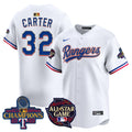 Men's Texas Rangers 2024 All Star Game Patch Vapor Premier Limited Jersey - All Stitched - White, Evan Carter