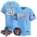 Men's Texas Rangers 2024 All Star Game Patch Vapor Premier Limited Jersey - All Stitched - Blue, Jonah Heim