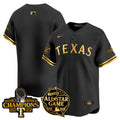 Men's Texas Rangers 2024 All Star Game Patch Vapor Premier Limited Jersey - All Stitched - Black Gold, Team