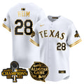 Men's Texas Rangers 2024 All Star Game Patch Vapor Premier Limited Jersey - All Stitched - White Gold, Jonah Heim